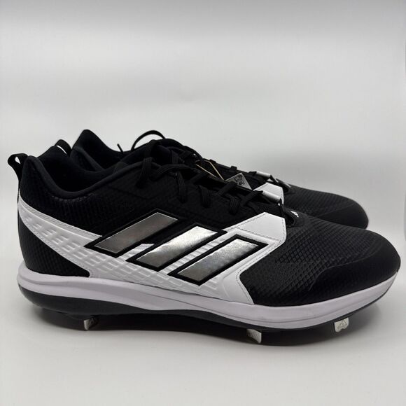 Adidas Icon 8 Baseball Cleats Mens Black White Metal Molded Cleats Size 17, NWT - Picture 1 of 13